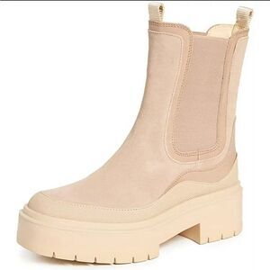 Sam Edelman Lulia Sesame Chunky Heel Closed Toe Pull On Ankle Combat Boots, 9.5